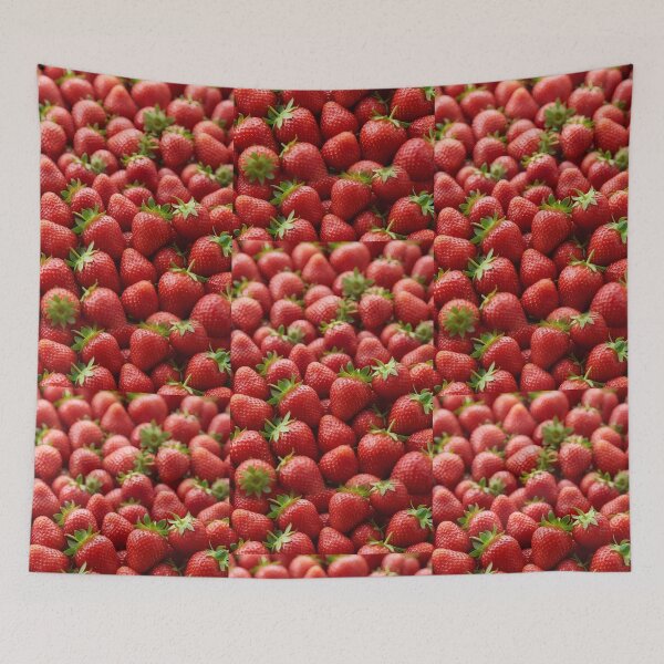 Item preview, Vibrant Red Strawberry Cluster | Juicy Tropical Fruit Pattern | Fresh Kitchen Decor designed and sold by SergioMiklos.