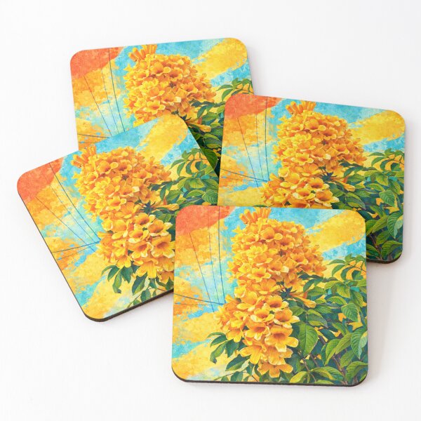 Item preview, Yellow Bellflowers, Trumpetbush, Colorful Botanical Children’s Illustration” designed and sold by SWSandraWechner.