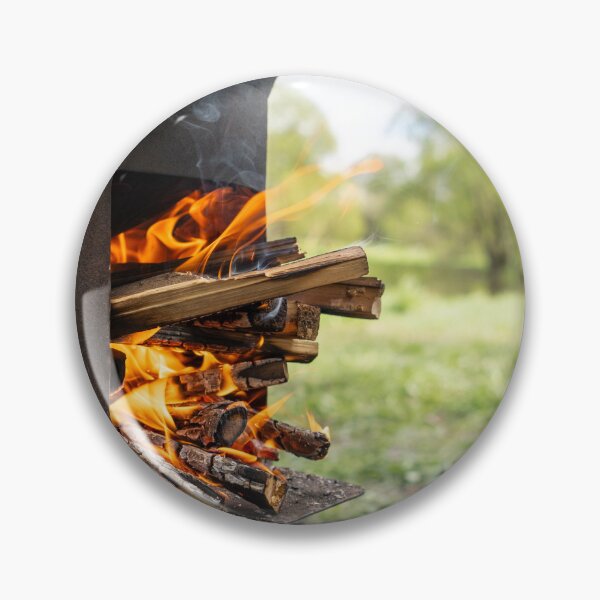Item preview, Outdoor Wood Fire Stove Cooking with Flames in Nature Setting designed and sold by VisualMoodFoto.
