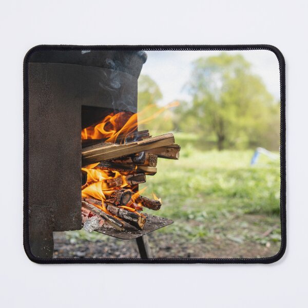 Item preview, Outdoor Wood Fire Stove Cooking with Flames in Nature Setting designed and sold by VisualMoodFoto.