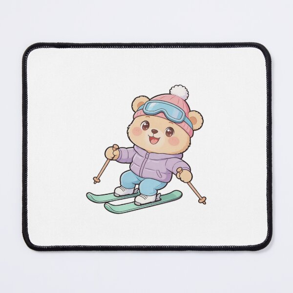 Item preview, Cute Bear Skiing Sticker| Kawaii Winter Sports Cartoon Bear designed and sold by carestazafeli.