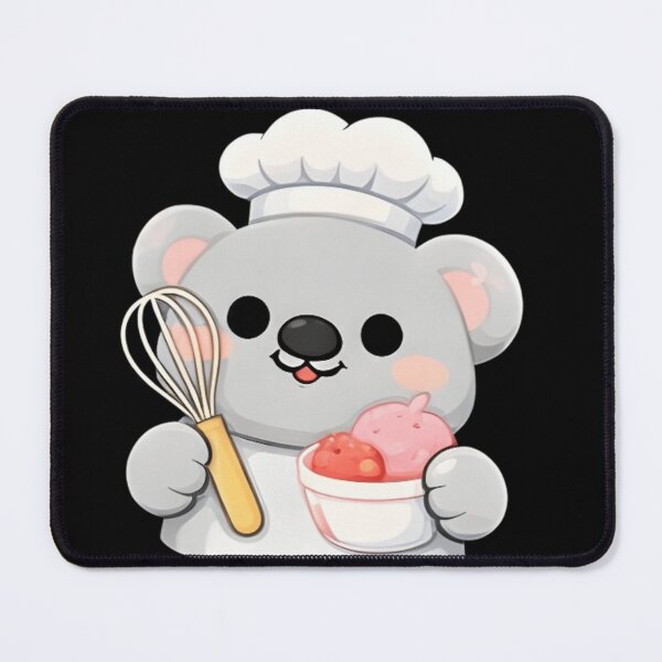 Item preview, Kawaii Koala Chef Baking Ice Cream - Cute Chibi Bear Baker Dessert designed and sold by Trendora90.