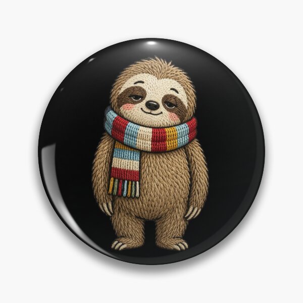 Item preview, Cute Lazy Sloth Embroidery Style | Chill Aesthetic Kawaii Animal designed and sold by ColorSplash123.