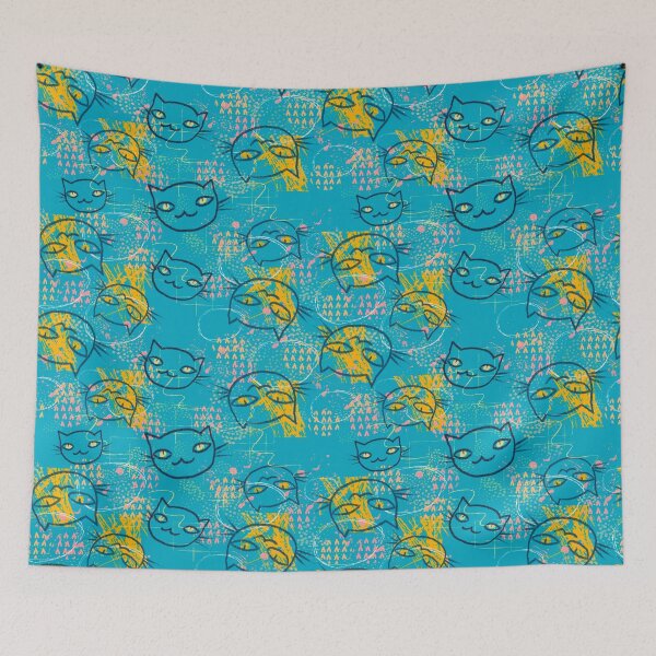 Item preview, Abstract Cats Pattern designed and sold by IvysCreativityHouse.