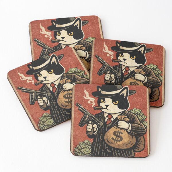 Item preview, Gangster Cat with Money Bag designed and sold by rivelaxon.