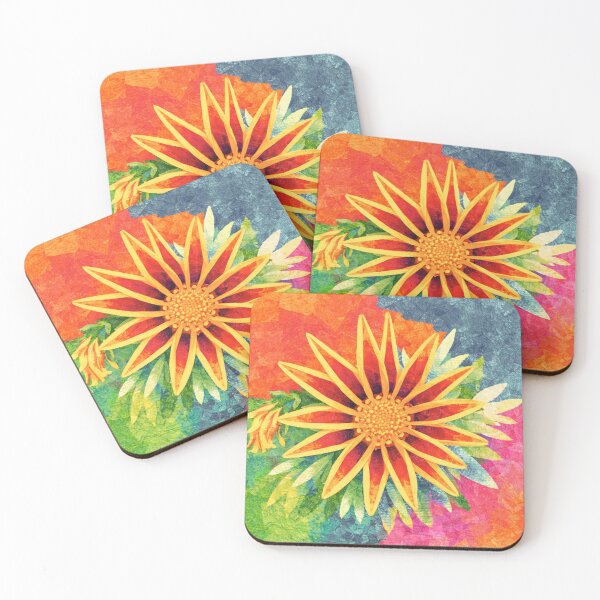 Item preview, Yellow Red Gazania Flower, Papercut Collage, Childrens Book Illustration designed and sold by SWSandraWechner.