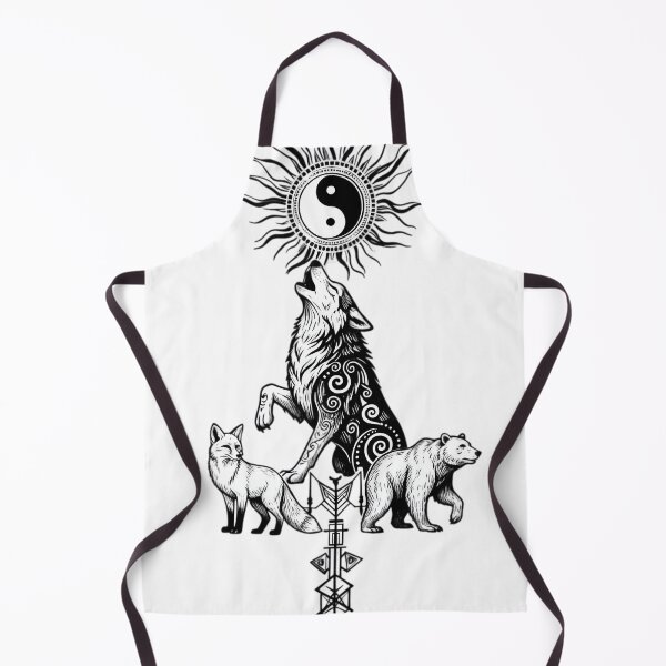 Item preview, Yin Yang Wolf Spirit with Fox and Bear Totem designed and sold by Ossvio.