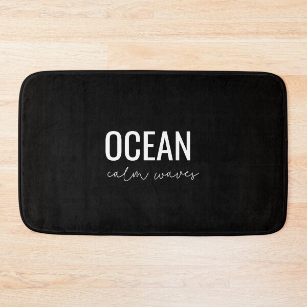 Item preview, Ocean Calm Waves Minimal White Typography Travel Design on Black Background designed and sold by onubi.