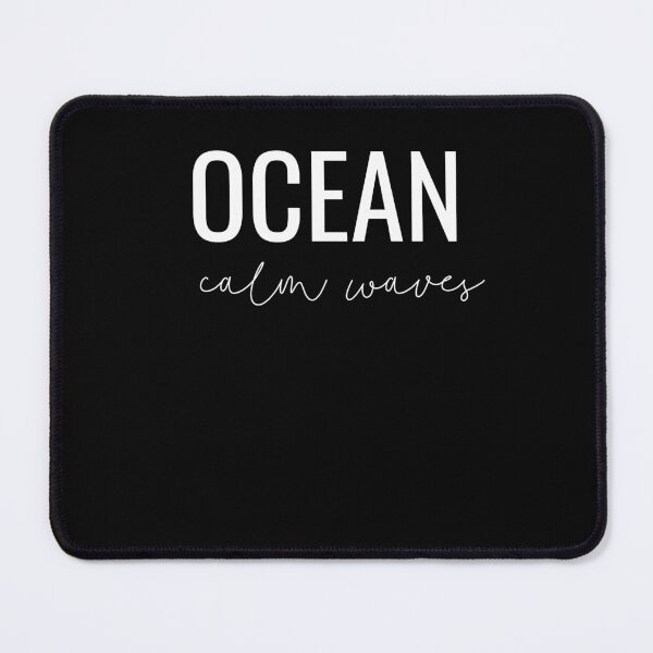 Item preview, Ocean Calm Waves Minimal White Typography Travel Design on Black Background designed and sold by onubi.