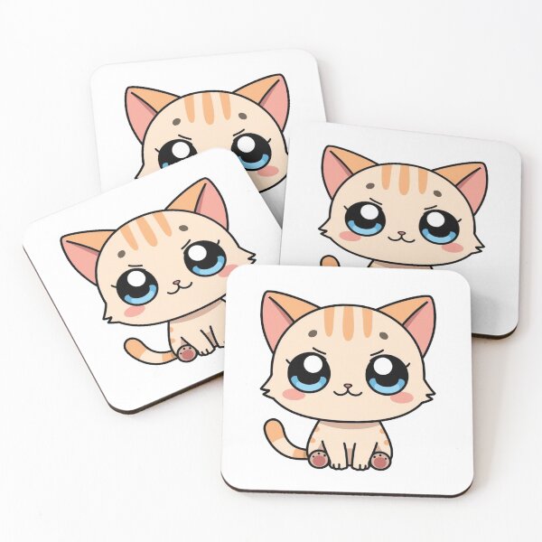 Item preview, Cute Smiling Manga Cat - Kawaii Chibi Sticker designed and sold by FluffiPopo.
