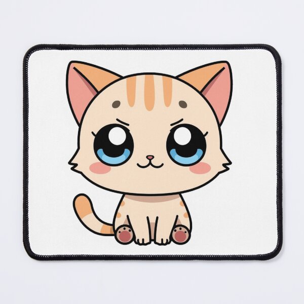 Item preview, Cute Smiling Manga Cat - Kawaii Chibi Sticker designed and sold by FluffiPopo.