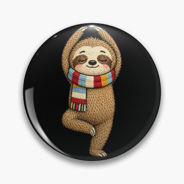 Item preview, Yoga Sloth Calm Aesthetic | Cute Meditation Kawaii Animal Embroidery Style designed and sold by ColorSplash123.