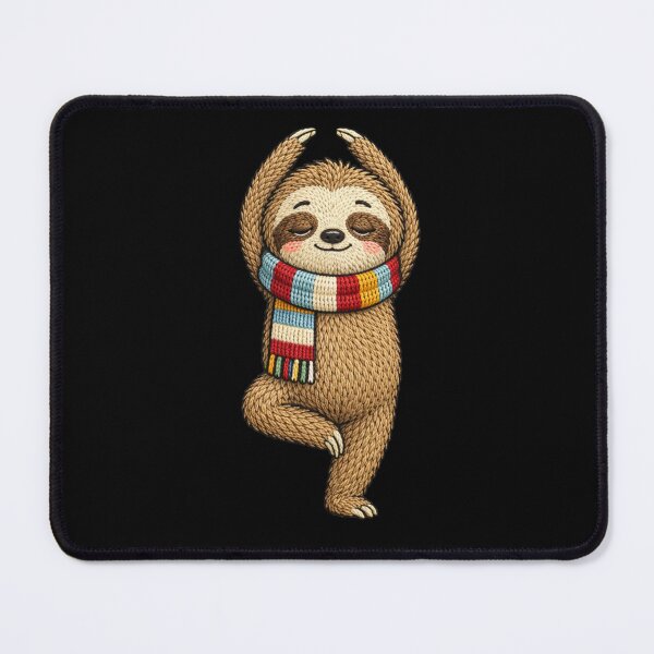 Item preview, Yoga Sloth Calm Aesthetic | Cute Meditation Kawaii Animal Embroidery Style designed and sold by ColorSplash123.