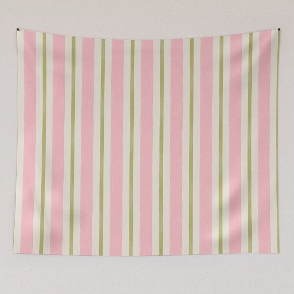 Item preview, Soft painted stripes | Pink and olive green cottagecore designed and sold by Illustrated by Nat.