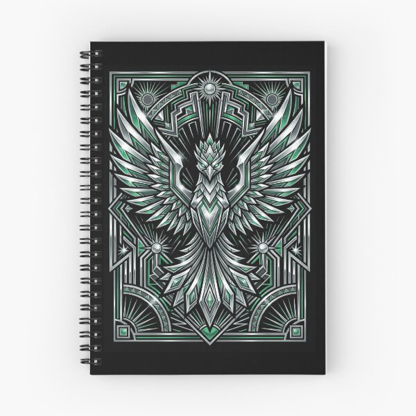Item preview, Neo Deco Chrome Phoenix – Futuristic Art Deco Metallic Design designed and sold by KAYJAY DESIGNS.