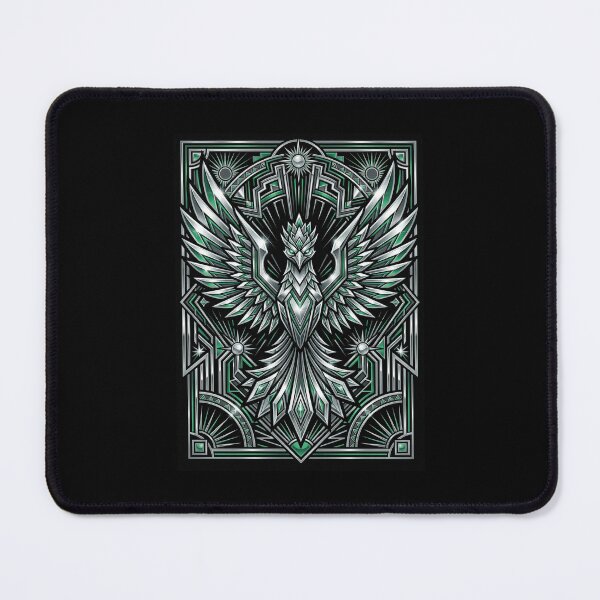 Item preview, Neo Deco Chrome Phoenix – Futuristic Art Deco Metallic Design designed and sold by KAYJAY DESIGNS.