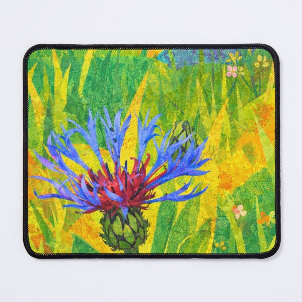 Item preview, Blue Cornflowers, Centaurea cyanus, Papercut Collage Childrens Book Illustration, designed and sold by SWSandraWechner.