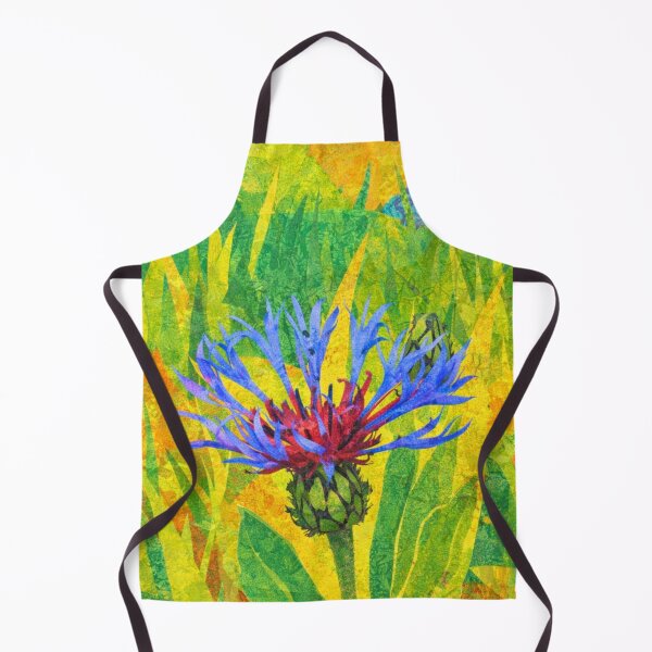 Item preview, Blue Cornflowers, Centaurea cyanus, Papercut Collage Childrens Book Illustration, designed and sold by SWSandraWechner.