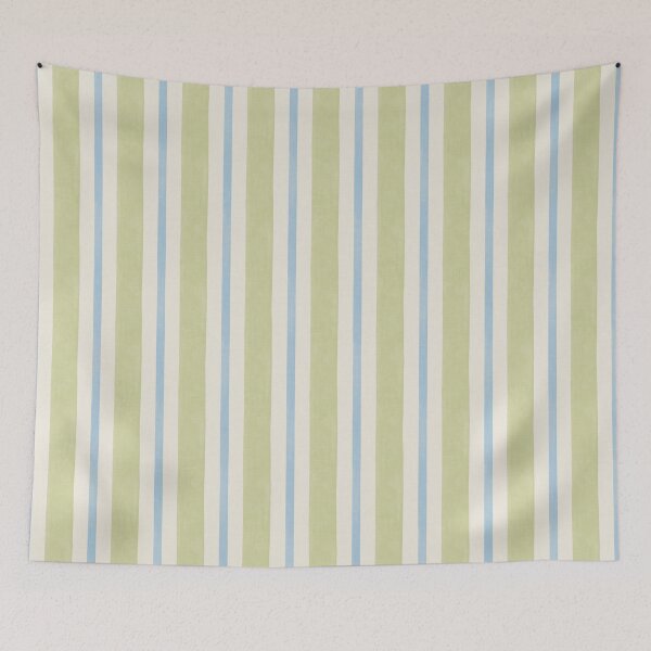 Item preview, Soft painted stripes | Pistachio green and blue cottagecore designed and sold by Illustrated by Nat.