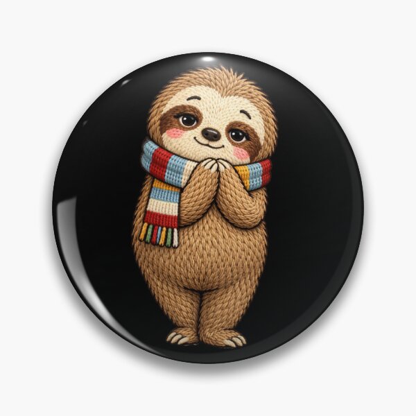 Item preview, Shy Love Sloth Cute Aesthetic | Romantic Kawaii Animal Embroidery Style designed and sold by ColorSplash123.