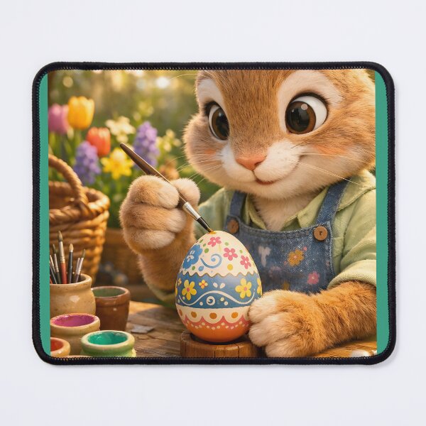 Item preview, Easter Bunny: Painting the Eggs designed and sold by ACuriousshoppe.