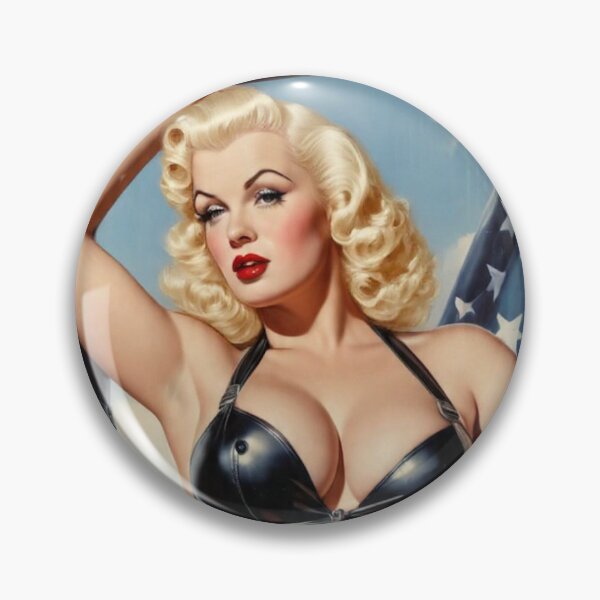 Item preview, Vintage American Pin-Up Girl on Navy Battleship - Classic 1950s Retro Art designed and sold by MissSaylor.