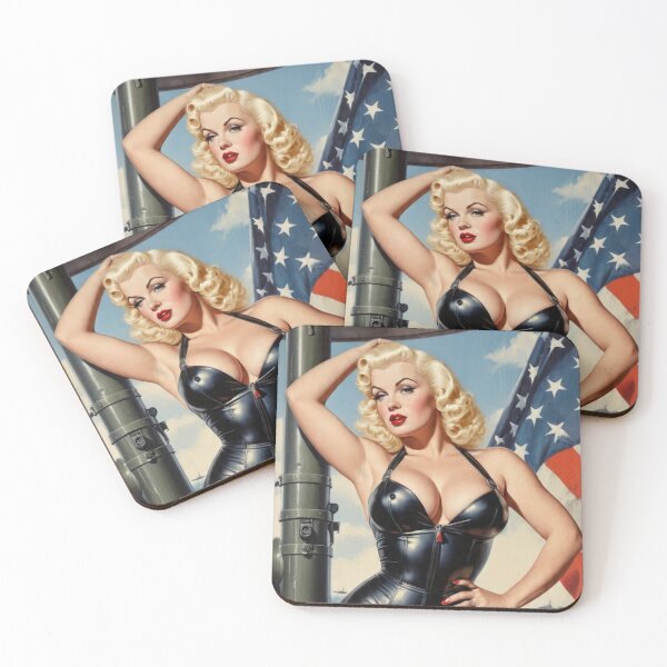 Item preview, Vintage American Pin-Up Girl on Navy Battleship - Classic 1950s Retro Art designed and sold by MissSaylor.