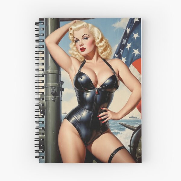 Item preview, Vintage American Pin-Up Girl on Navy Battleship - Classic 1950s Retro Art designed and sold by MissSaylor.