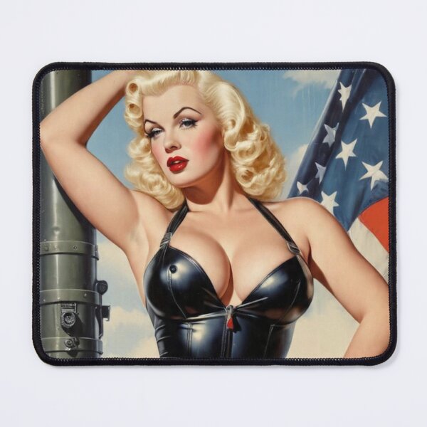 Item preview, Vintage American Pin-Up Girl on Navy Battleship - Classic 1950s Retro Art designed and sold by MissSaylor.
