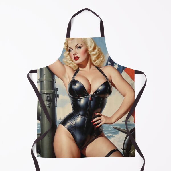 Item preview, Vintage American Pin-Up Girl on Navy Battleship - Classic 1950s Retro Art designed and sold by MissSaylor.