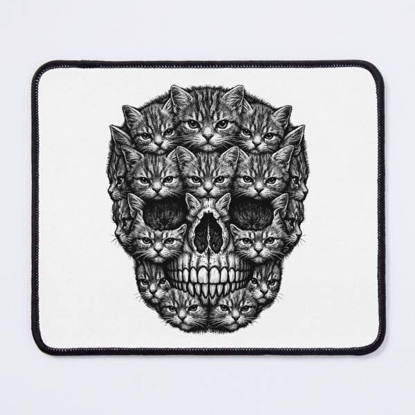 Item preview, cat skull designed and sold by AddlPoolart.