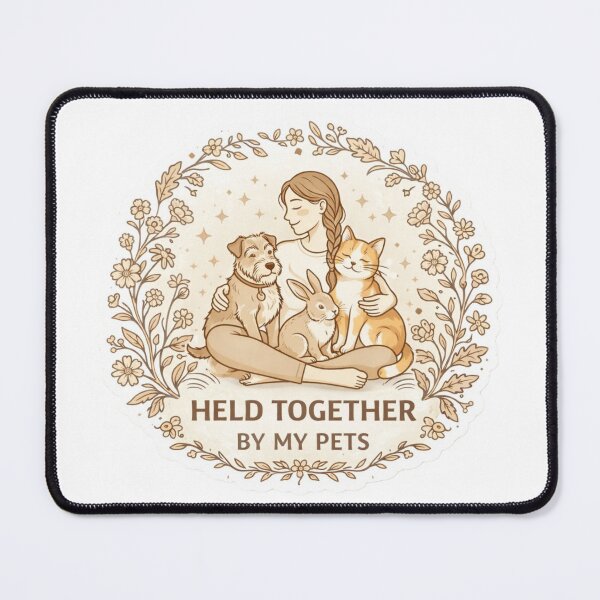 Item preview, Held Together By My Pets Cute Emotional Pet Lover Aesthetic Design designed and sold by Safe Haven Pets.
