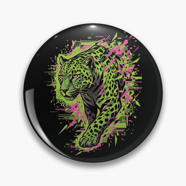 Item preview, Neon Glitch Leopard – Cyberpunk Streetwear Animal Graphic designed and sold by KAYJAY DESIGNS.