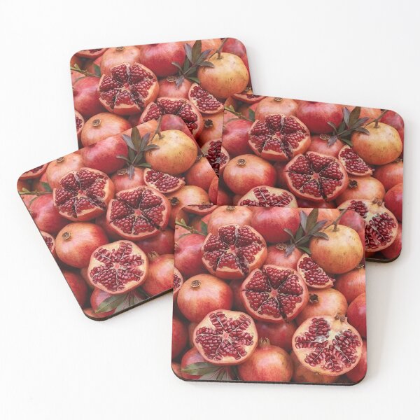 Item preview, Vibrant Pomegranate Cluster | Ruby Jewel Fruit Pattern | Fresh Vertical Kitchen Art designed and sold by SergioMiklos.