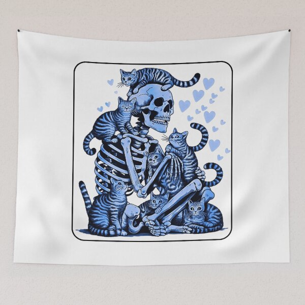 Item preview, cat skull designed and sold by AddlPoolart.