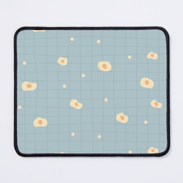 Item preview, Fried Egg Seamless Pattern — Cute Sunny Side Up on Dusty Blue Grid designed and sold by Zaya_art.