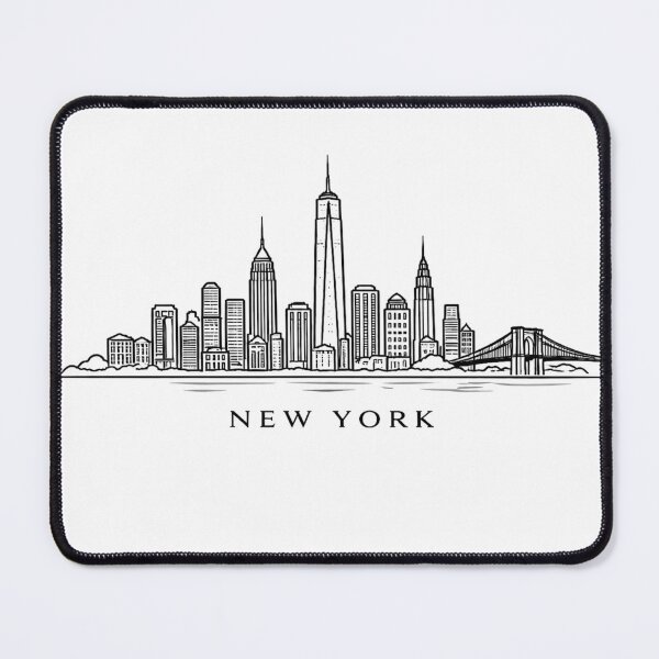 Item preview, New York Line Art | NYC Skyline Outline | One World Trade Center Brooklyn Bridge Minimalist Illustration designed and sold by CLOUTKULT.