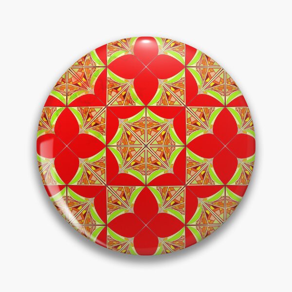 Item preview, Retro Kaleidoscope Pattern in Red‑Yellow designed and sold by anamariafischer.