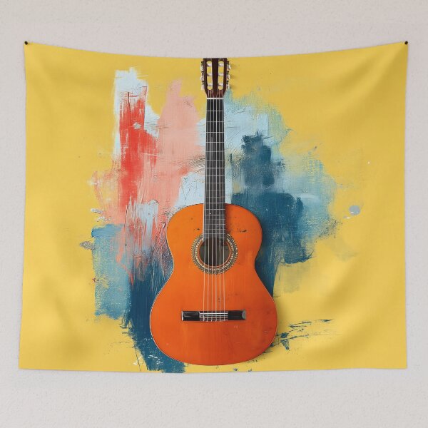 Item preview, classical guitar oil painting artwork designed and sold by gut2000.