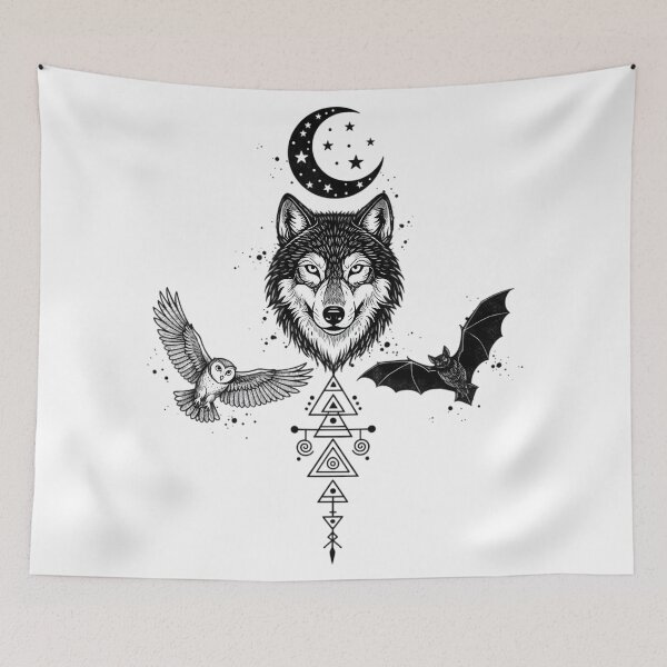 Item preview, Sacred Totem Wolf and Eagle Dreamcatcher designed and sold by Ossvio.