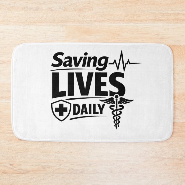 Item preview, Saving Lives Daily - Minimalist Healthcare Typography White Text designed and sold by ModdiesColors.