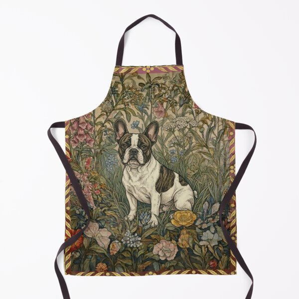 Item preview, French Bulldog Pied Brindle Vintage Floral Frenchie designed and sold by AntiqueImages.