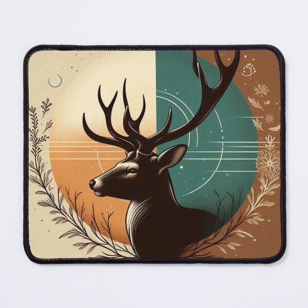 Item preview, Mystic Deer – Geometric Nature Emblem designed and sold by Dogandesighn.