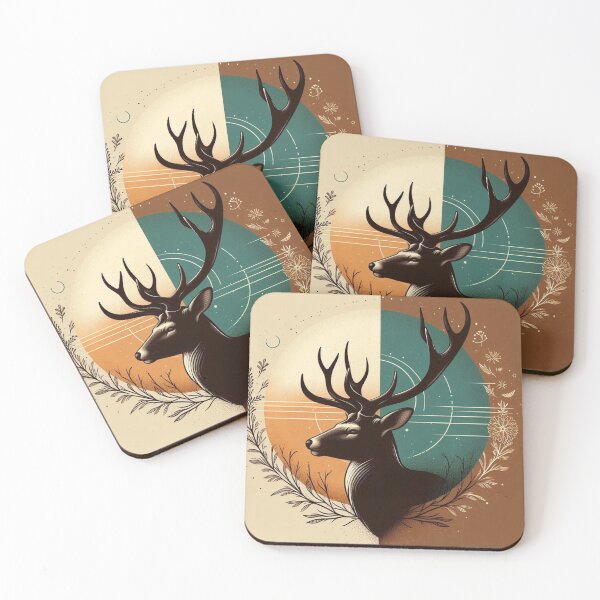 Item preview, Mystic Deer – Geometric Nature Emblem designed and sold by Dogandesighn.