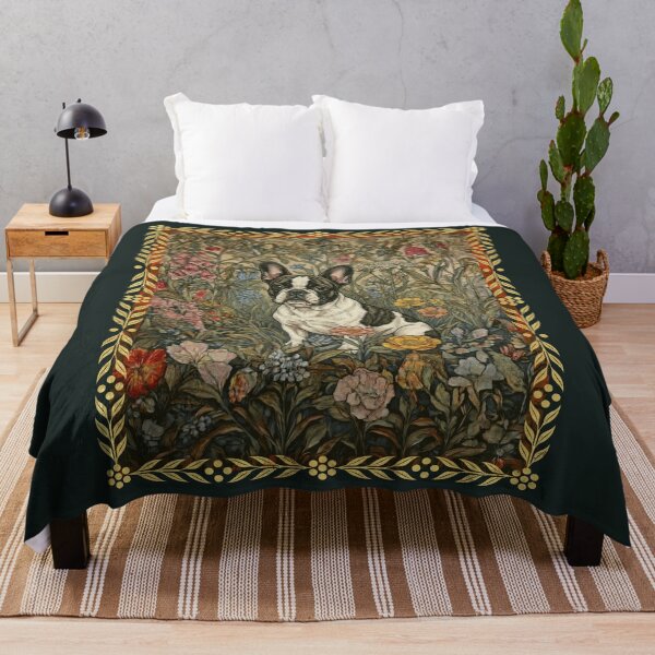Item preview, French Bulldog William Morris Style Dark Brindle Frenchie designed and sold by AntiqueImages.