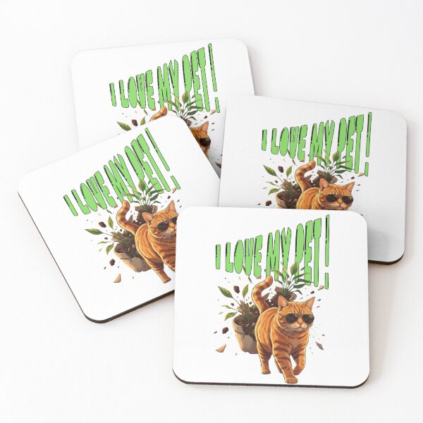 Item preview, Action Movie Cat: "I Love My Pet" Exploding Plant Meme designed and sold by Ls-mado.