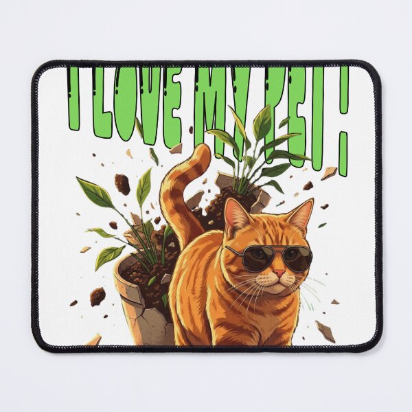 Item preview, Action Movie Cat: "I Love My Pet" Exploding Plant Meme designed and sold by Ls-mado.