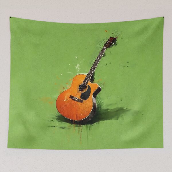 Item preview, acoustic guitar oil painting artwork designed and sold by gut2000.