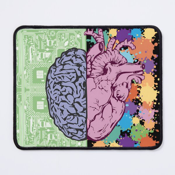 Item preview, Logic vs Emotion - Brain and Heart Concept Art designed and sold by Rangmanch.