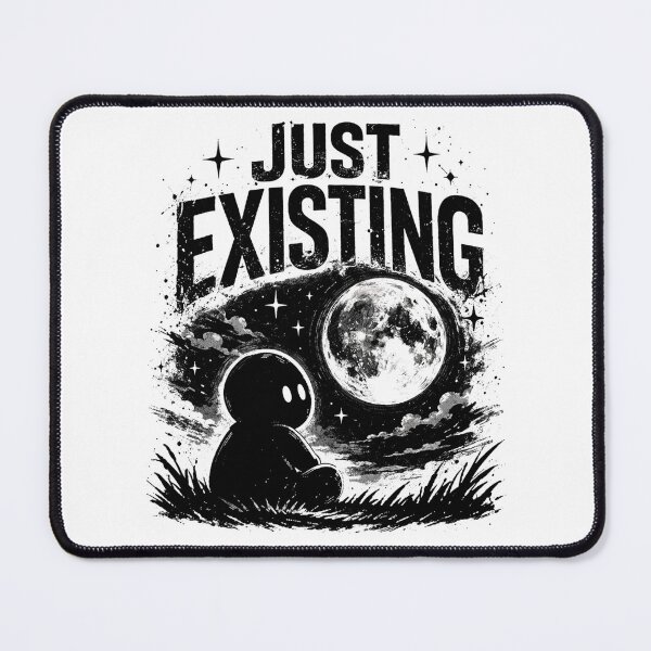 Item preview, Just Existing – Minimal Tired Mood Moon Night Design designed and sold by SzyMazDesign.